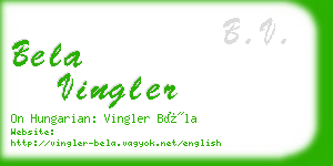 bela vingler business card